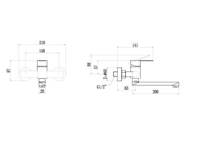 Смеситель Fmark для ванны (FS8207C) фото в интернет-магазине Русалия