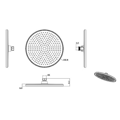 Верхний душ Raglo R451.50, хром фото в интернет-магазине Русалия