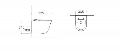 Унитаз подвесной безободковый AQUATEK КЛАССИК AQ1111-00 525*365*340 мм, горизонтальный выпуск, тонкое сиденье с механизмом плавного закрывания, крепеж фото в интернет-магазине Русалия