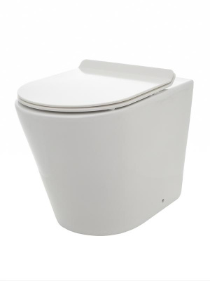 AQM3001 Унитаз напольный приставной сиденьем SoftClose, технология смыва Rimless. 580x370x430 AQUAme фото в интернет-магазине Русалия