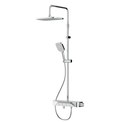 F078F700 Func, душ.система: см-ль-полка д/ванны/душа, душ.штанга, верхн. душ квадр., ручн.душ, хром фото в интернет-магазине Русалия