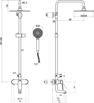 Душевая система Savol (SK-H6401) фото в интернет-магазине Русалия