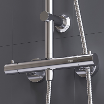 D0710400 New plus, душевая система с ТМС для душа, хром фото в интернет-магазине Русалия