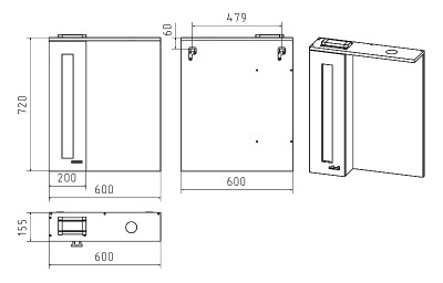 Зеркальный шкаф Урал 60 левый Э-Ура-04060-021Л Misty фото в интернет-магазине Русалия