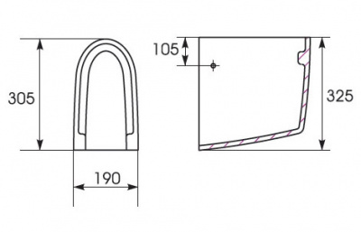 Полупьедестал Parva PA 50/55/60 B Cersanit фото в интернет-магазине Русалия