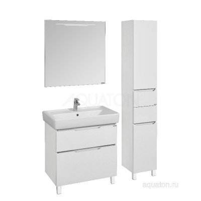 Тумба под раковину AQUATON Дакота 80 белая, выбеленное дерево 1A202901DAAY0 фото в интернет-магазине Русалия
