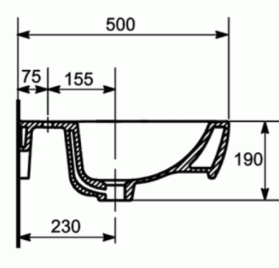 Раковина накладная Malmo 80 правая O-UM-MAL80/1-P Opoczno фото в интернет-магазине Русалия
