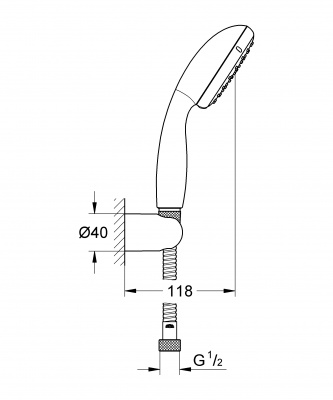 Душевой гарнитур 2780310E Tempesta New 2 с ограничением расхода воды Grohe фото в интернет-магазине Русалия