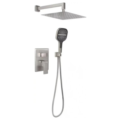 Душевая система встраиваемая (без излива) Hansberge H6070NK, никель фото в интернет-магазине Русалия