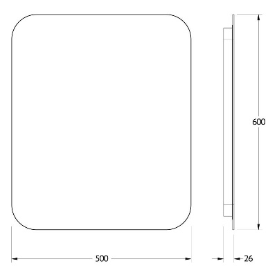 Зеркало  с LED-подсветкой настенное OPTI DEFESTO 50x60 см, DF 2803R фото в интернет-магазине Русалия