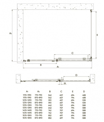 Душевой уголок 90х120 RV-070 черный профиль Veconi фото в интернет-магазине Русалия
