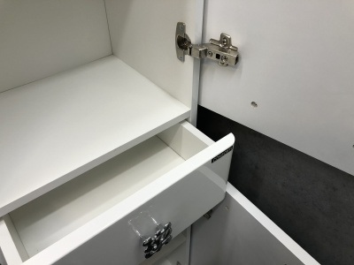 COMFORTY. Шкаф-колонна "Монако-40" правая белый глянец фото в интернет-магазине Русалия