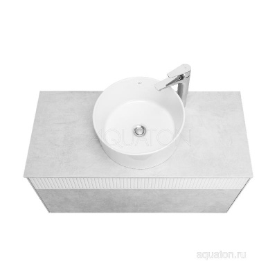 Тумба под раковину AQUATON Марбл 100 слэйт, белый матовый 1A276301MH4C0 фото в интернет-магазине Русалия