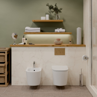 BURGOS BIDE Биде подвесное белое с отверстием под смеситель, IBERICA BLANCA фото в интернет-магазине Русалия