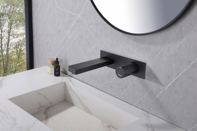 Смеситель ABBER Rund AF8712B для раковины скрытого монтажа, черный матовый фото в интернет-магазине Русалия