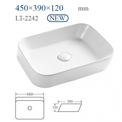 Раковина накладная прямоугольная ELBACH 2242 WeltWasser фото в интернет-магазине Русалия