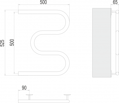 Электрический полотенцесушитель  25 М-обр 500х500 4620768883910 Terminus фото в интернет-магазине Русалия