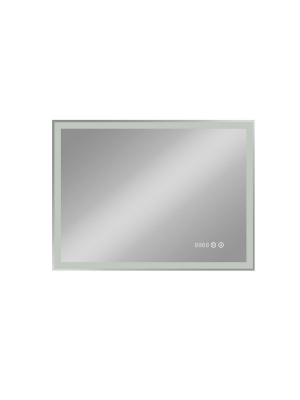 Зеркало с подсветкой Mercury 800x600 часы, антизапотевание ЗЛП819 Continent фото в интернет-магазине Русалия