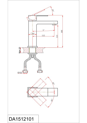Смеситель для раковины DK матовое золото Bayern.Liszt (DA1512107) фото в интернет-магазине Русалия