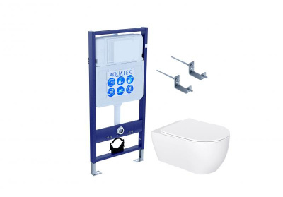 Set AQUATEK ЕВРОПА New-KKI2 (рама AQUATEK Standard INS-0000012+звукоизоляционная прокладка+крепеж KKI-0000002+унитаз ЕВРОПА AQ1106L-00+тонкое сиденье с механизмом плавного закрывания) фото в интернет-магазине Русалия