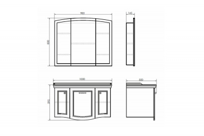 COMFORTY. Зеркало-шкаф "Палини-100" белый глянец фото в интернет-магазине Русалия
