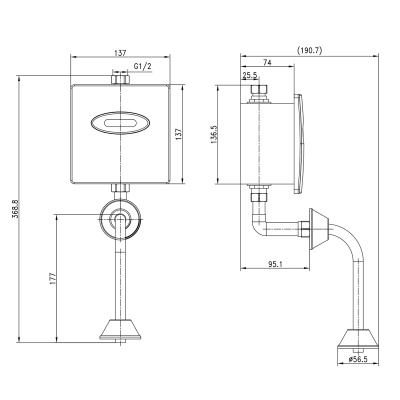 Бесконтактное смывное устройство для писсуара Project LM4657CE Lemark фото в интернет-магазине Русалия