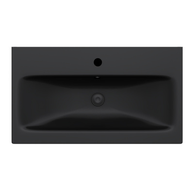 M90WCC0752BM GEM, Раковина мебельная, керамическая, 75 см, встроенная, цвет: черный матовый Am.Pm фото в интернет-магазине Русалия