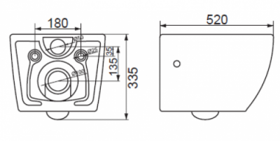 Унитаз подвесной безободковый Prospero BB507B/BB2020SC с сиденьем-микролифт Belbagno фото в интернет-магазине Русалия