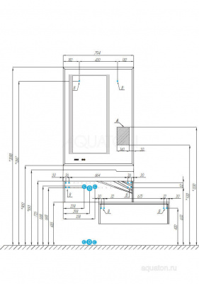 Тумба под раковину AQUATON Сакура 80 ольха наварра, белый глянец 1A236401SKW80 фото в интернет-магазине Русалия