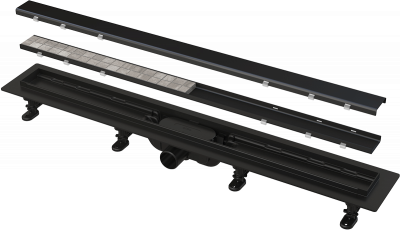 Водоотводящий желоб с двойной решеткой APZ19BLACK-950 черный Alcaplast фото в интернет-магазине Русалия