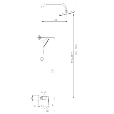 Душевая система Haiba (HB2414) фото в интернет-магазине Русалия