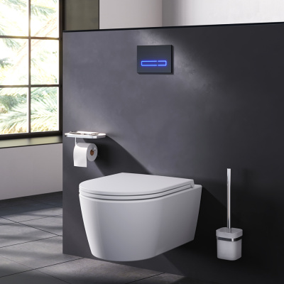 I0450A38 Touchless Pro, клавиша для инсталляции сенсорная бесконтактная, стекло, черный фото в интернет-магазине Русалия