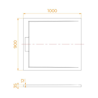 Каменный душевой поддон прямоугольный RGW STL MB Черный мрамор  900x1000 фото в интернет-магазине Русалия