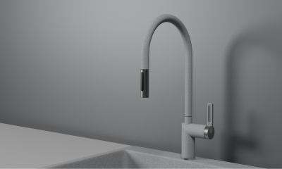 Смеситель для кухни GRANULA с выдвижным изливом (8172, БАЗАЛЬТ) фото в интернет-магазине Русалия