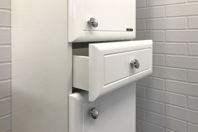 COMFORTY. Шкаф-колонна "Сочи-35" белый глянец фото в интернет-магазине Русалия