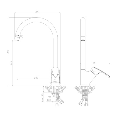 Смеситель OLIVE'S для кухни AVILA (02431AV) фото в интернет-магазине Русалия