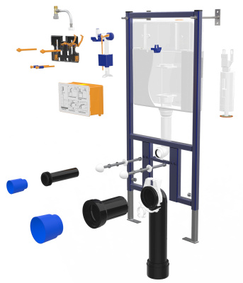 Сет LORANTO Инсталляция + Azario Pavia (квадратный) подвесной безободковый унитаз с сидением микролифт (4501+AZ-2005) фото в интернет-магазине Русалия