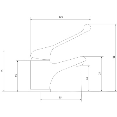 Смеситель Славен  для умывальника локтевой Хирург Х (СЛ-ОД-Х10) фото в интернет-магазине Русалия