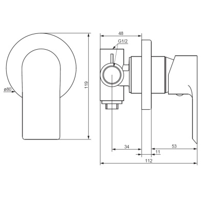 477500000 Apollo Встраиваемый смеситель для душа, хром Damixa фото в интернет-магазине Русалия