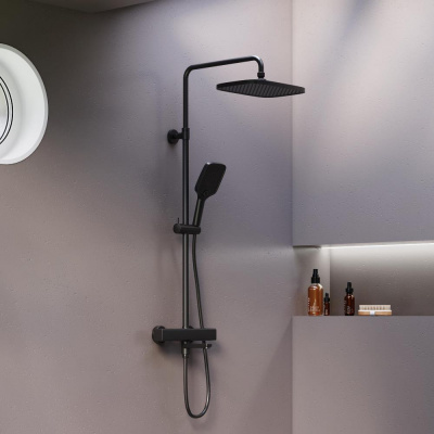 953810300 Gala душевая система с ванно  душевым ТМС смесителем, чёрный фото в интернет-магазине Русалия