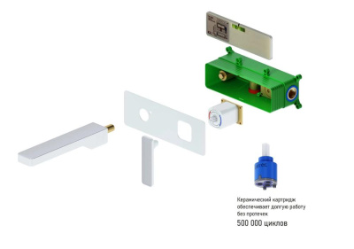 Смеситель для раковины встроенный Timo Torne хром белый (4371/00-16SM) фото в интернет-магазине Русалия