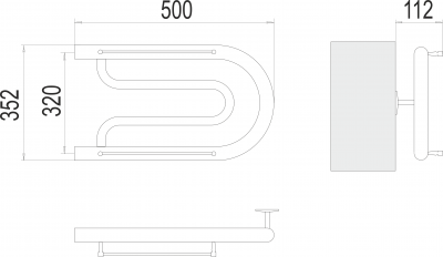 Водяной полотенцесушитель Фокстрот (1")320х500 4620768881237 Terminus фото в интернет-магазине Русалия