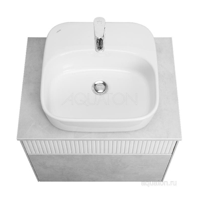 Тумба под раковину AQUATON Марбл 60 слэйт, белый матовый 1A276101MH4C0 фото в интернет-магазине Русалия