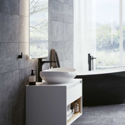 Смеситель для умывальника EXCELLENT Keria AREX.2002BL (черный мат) фото в интернет-магазине Русалия