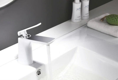 Смеситель для раковины Rose R14F R1401F, белый/хром фото в интернет-магазине Русалия