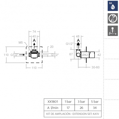 Встраиваемый смеситель для душа KUATRO 471801S на 1 выход Ramon Soler фото в интернет-магазине Русалия