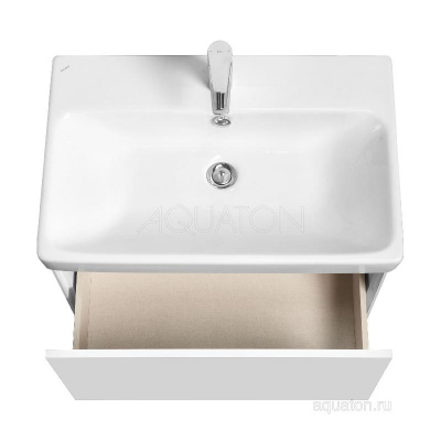 Тумба под раковину AQUATON Асти 70 белый глянец, белый матовый 1A263001AX2B0 фото в интернет-магазине Русалия