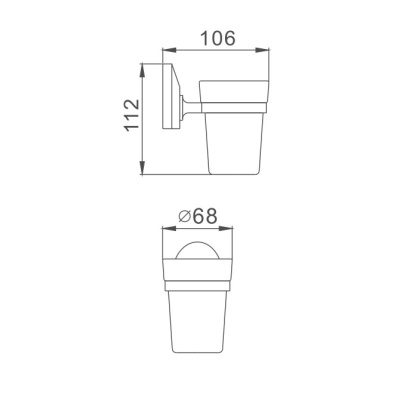 Стакан для ванной комнаты Haiba HB1606, хром фото в интернет-магазине Русалия