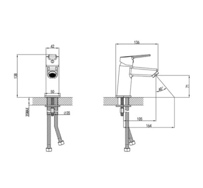 Смеситель для умывальника Milardo Stripe (STRSB00M01) фото в интернет-магазине Русалия