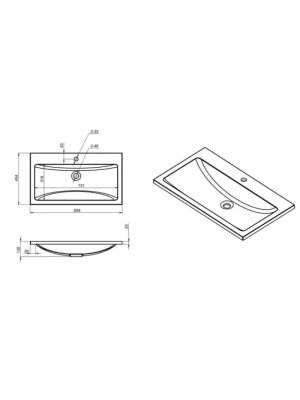 Раковина для ванной Uperwood Self 80х45х13,5 см, белая глянцевая 4538341002 фото в интернет-магазине Русалия